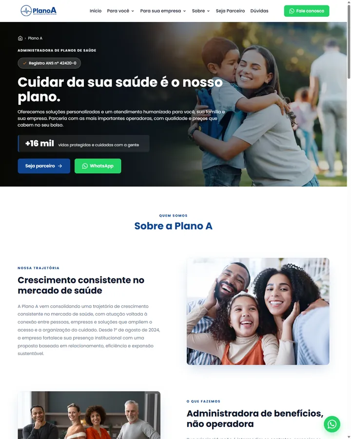 Site da ADM Plano A
