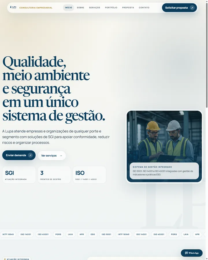 Site da Consultoria Lupa